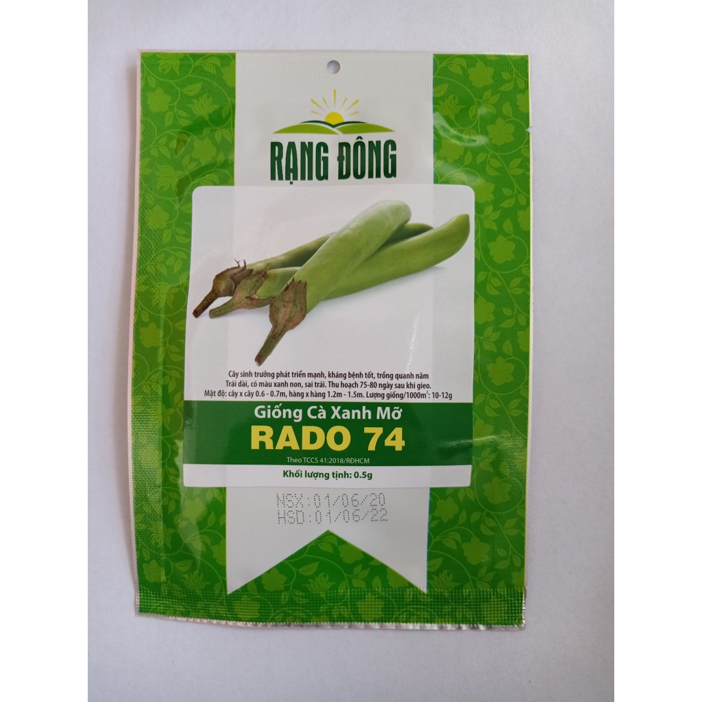 Hạt giống RĐ-Cà xanh mỡ-74