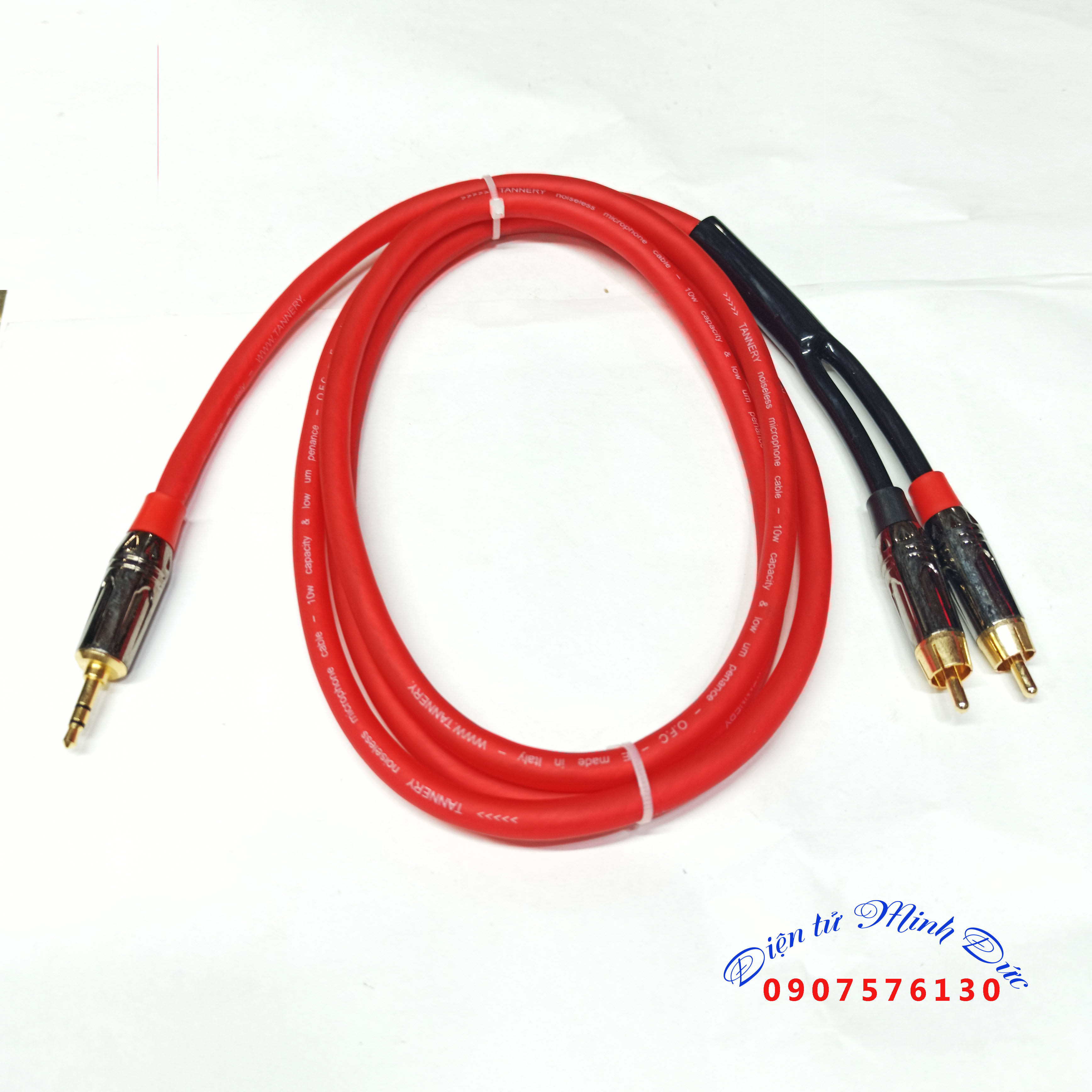 3.5mm to 2rca audio cable - dây cáp âm thanh 3.5 ly sáng 2 av - dây cao cấp ruột đồng tannery