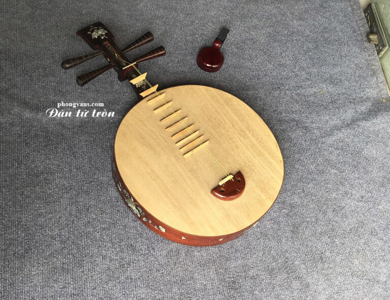 Đàn Tứ Tròn Gỗ Hương Đỏ Khảm Trai