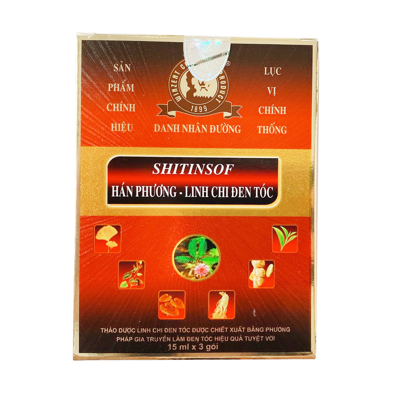 ✅[ CHÍNH HÃNG ]DẦU GỘI ĐEN TÓC SHITINSOF HÁN PHƯƠNG LINH CHI (Hộp 3 gói)