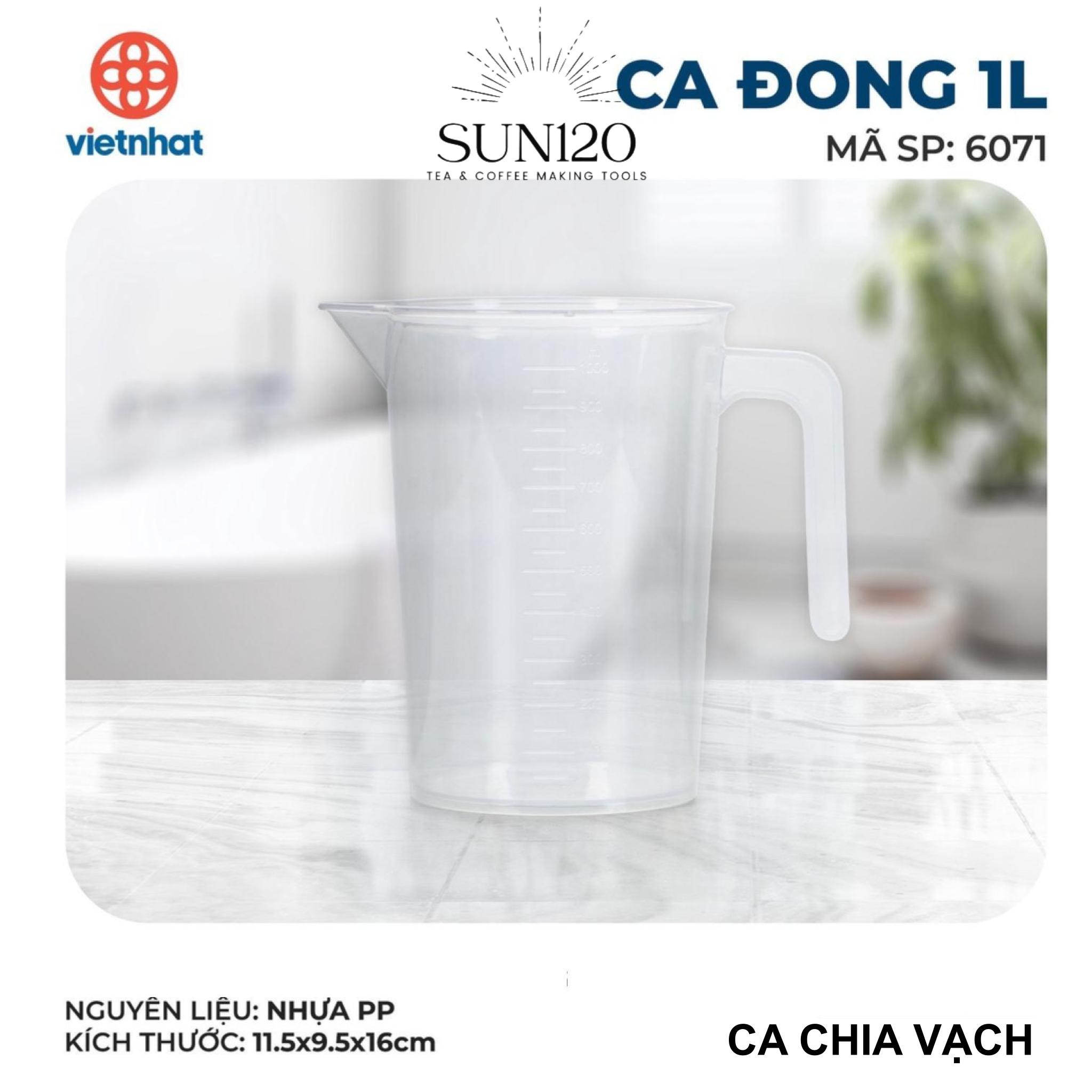Ca đong 1 lít chia vạch nhựa VN định lượng pha chế 6071