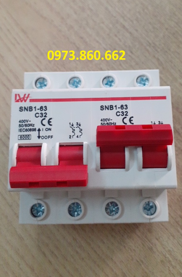 Cầu dao đảo chiều ATOMAT 1 pha 32A 63Am Aptomat  đảo chiều 2 nguồn điện