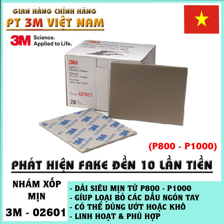 Nhám Xốp Mịn 3M 02601 UltraFine Softback Sanding Sponge (P800-P1000)