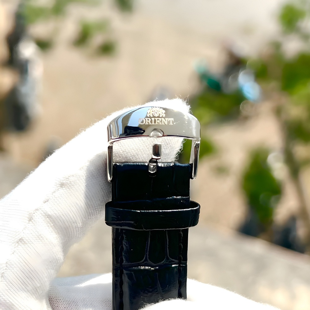 Đồng hồ nam Orient automatic dây da máy cơ nhật sang trọng