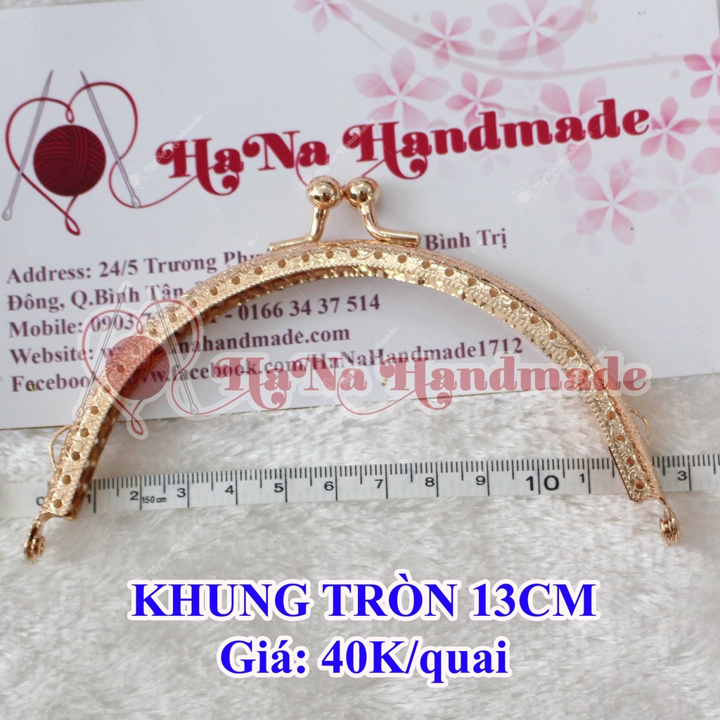 Khung Túi Xách Tròn Vàng (8.5cm, 10.5cm & 12.5cm)