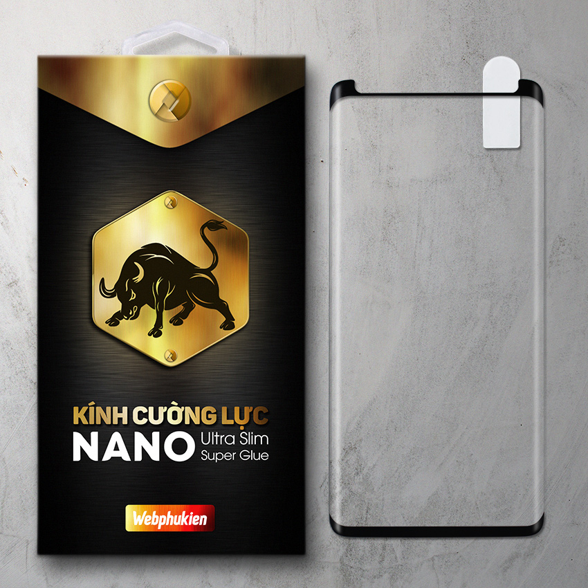 Kính cường lực cho Samsung Galaxy S8, S9, Note 8, Note 9 hiệu Webphukien Keo viền siêu chắc kính cong 3D theo màn hình