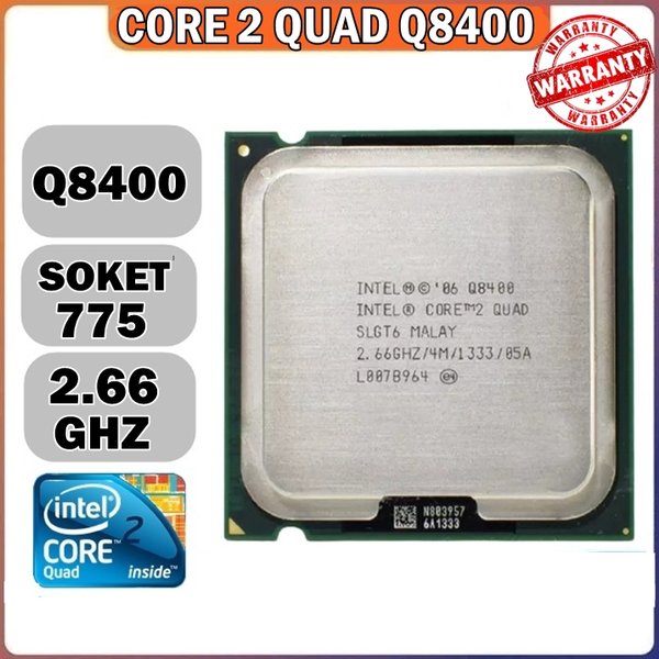 CPU Intel Core 2 Quad Q8400 GLA 775 (2.66GHz, 4MB L2 Cache, FSB 1333MHz, Socket 775) (Cũ)