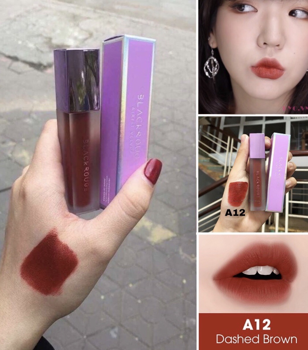Son kem blackrouge A12 đỏ nâu ( hàn quốc)