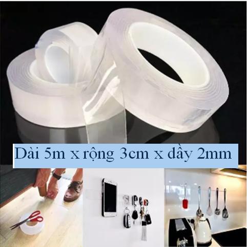 [HCM]Cuộn Băng Keo Trong Suốt Chống Thấm Nước Dán Siêu Dính Đa Năng Dính Trên Mọi Bề Mặt ( cuộn keo dài 5m)