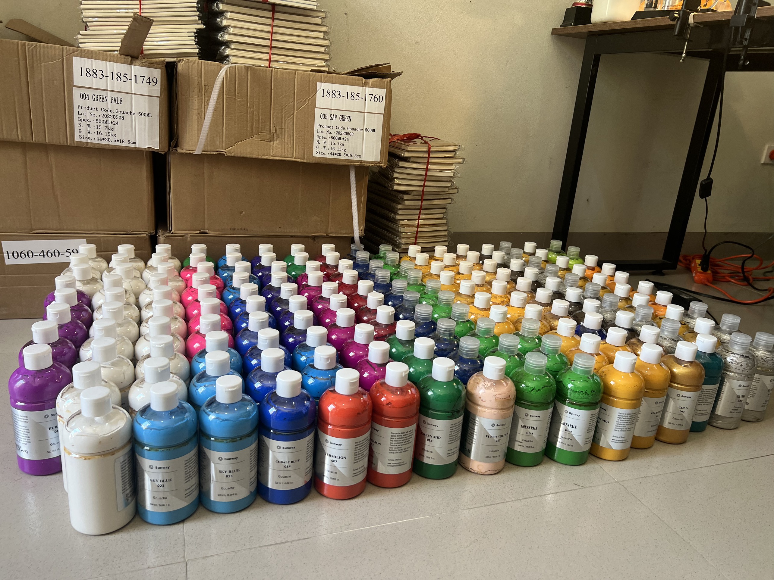 Màu Gouache,màu bột Sunway 500ml
