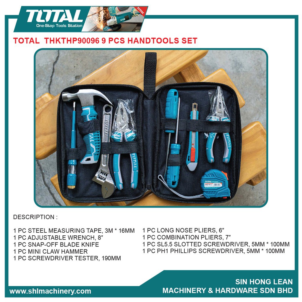 Bộ đồ nghề cầm tay 9 chi tiết total thkthp90096