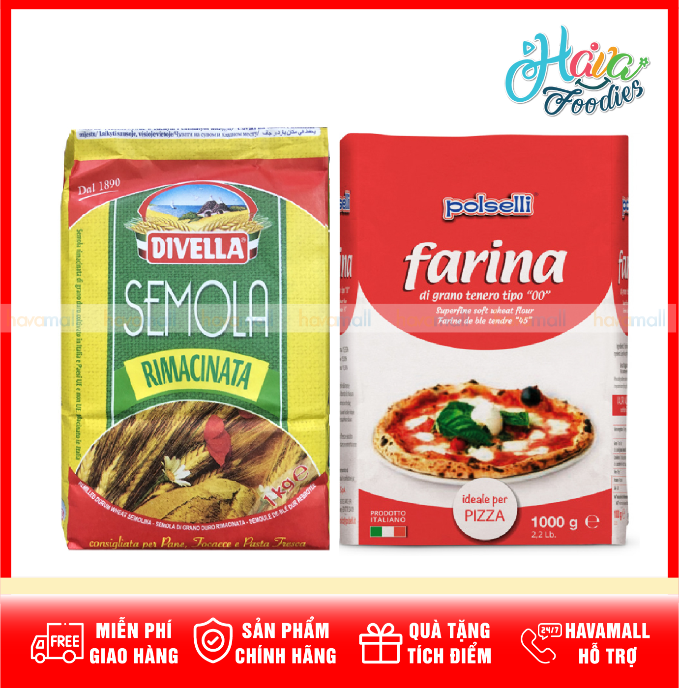 [HÀNG CÔNG TY NHẬP KHẨU] Combo 2 bột Semola và Farina
