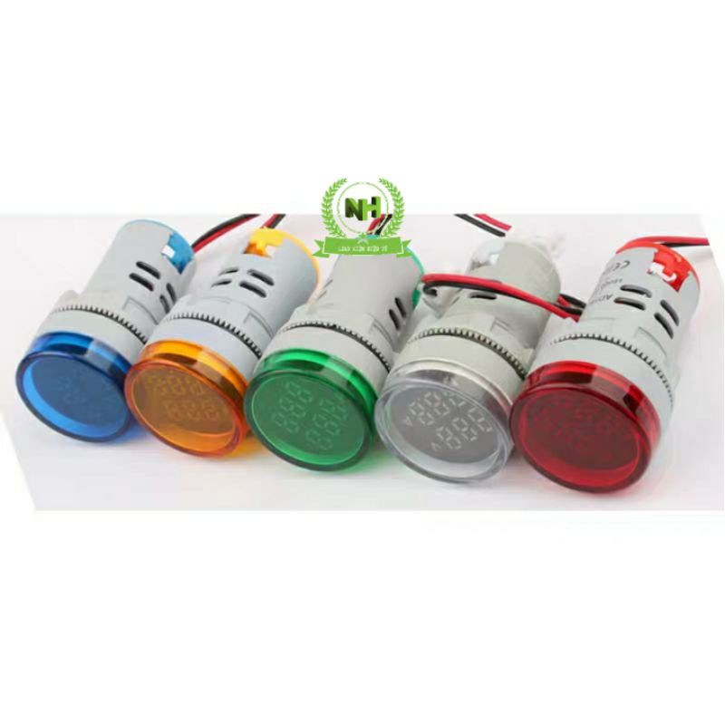Đèn báo hiển thị kép Volt(20-500V) + Ampe(0-100A) ED16-22VAD