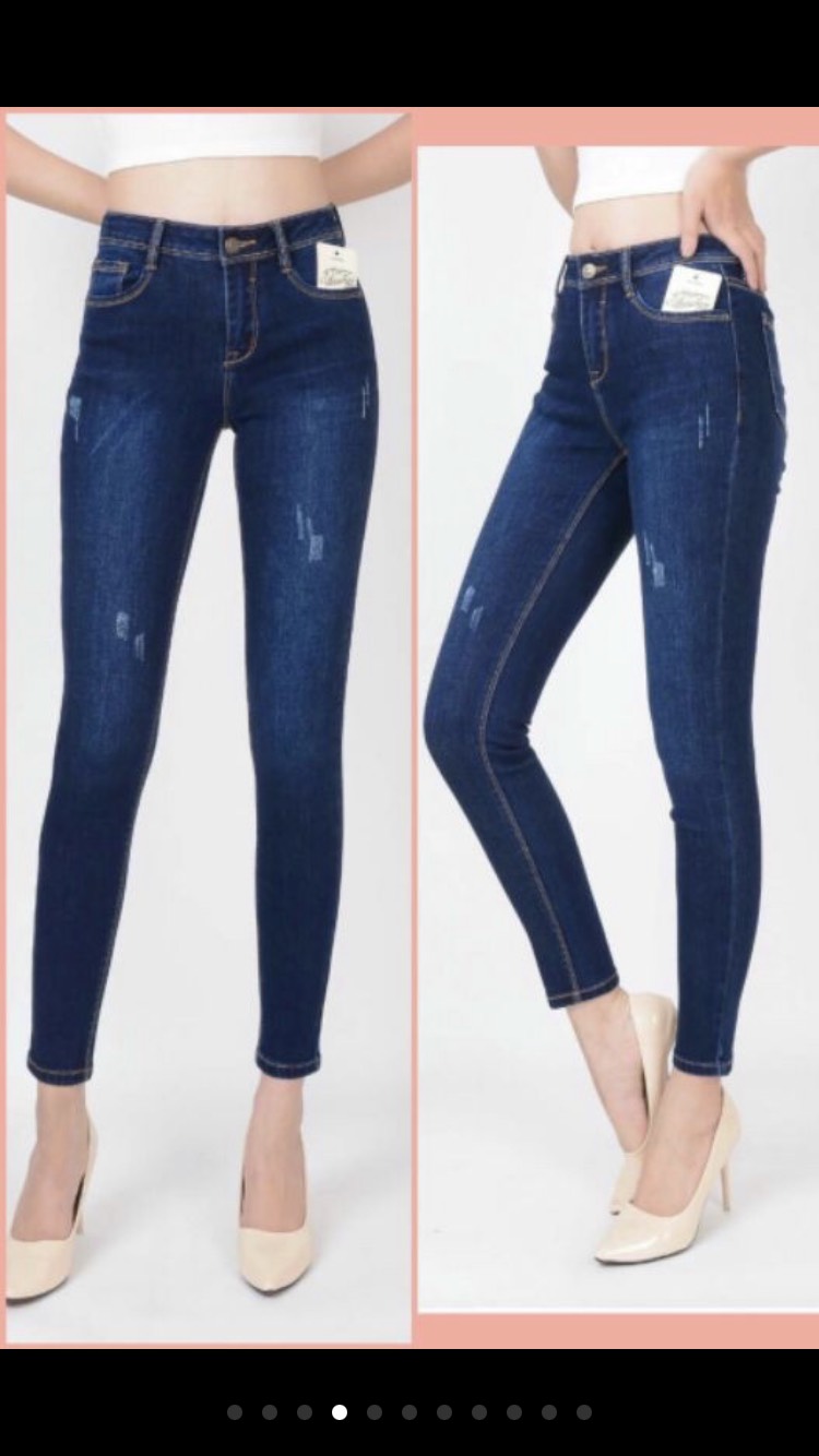 Quần jean nữ cạp cao co giãn form dáng ôm hot