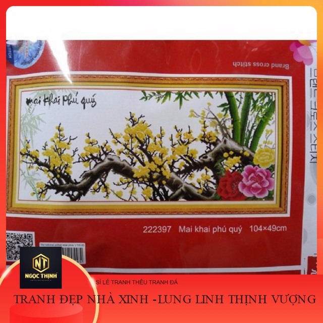 Tranh thêu hoa mai phú quý 222397