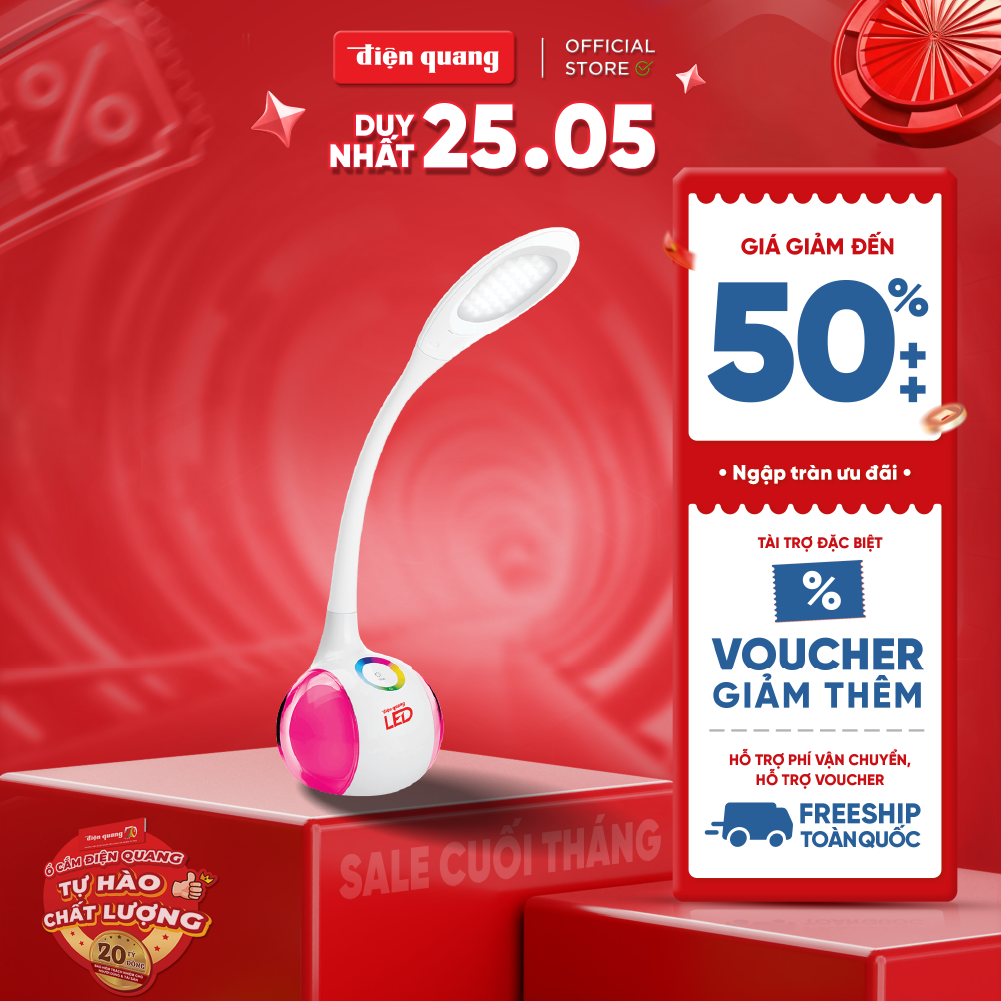 Đèn bàn LED Điện Quang ĐQ LDL06 5W cắm điện trực tiếp
