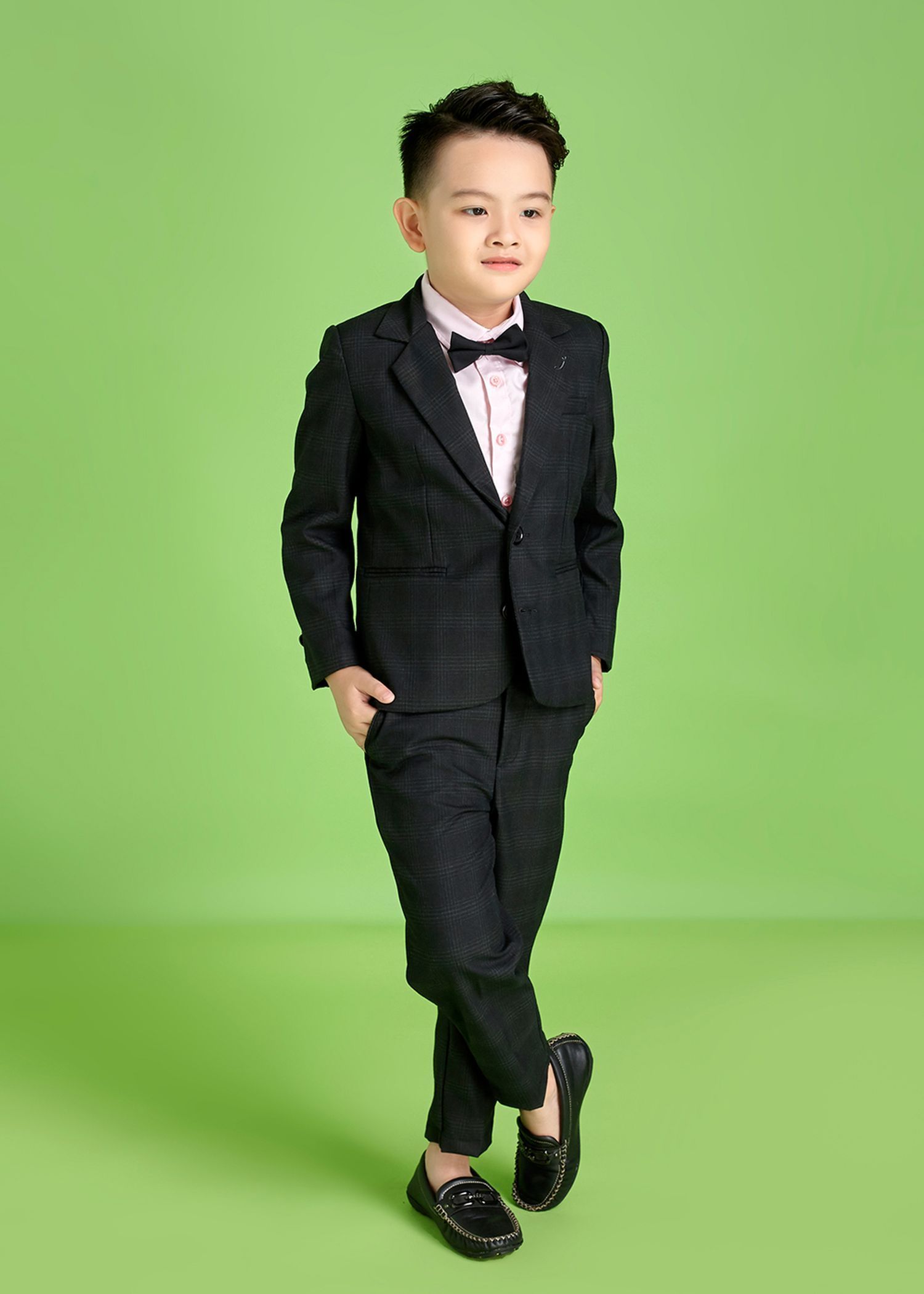 Bộ vest gile 4 món phong cách Hàn Quốc cho bé trai dự tiệc ( nhỏ và đại)