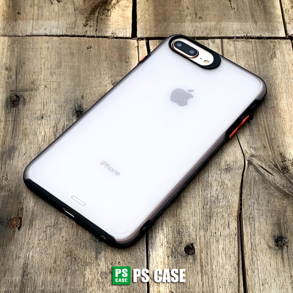 Ốp lưng nhám cong 3D viền màu đen dành cho iPhone 7 Plus / iPhone 8 Plus - PS Case Phân Phối