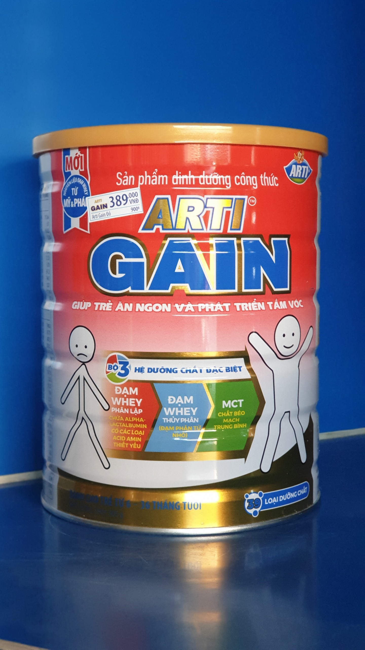 (Date 2024) Sữa Arti Gain dành cho trẻ Suy dinh dưỡng Biếng ăn 900g