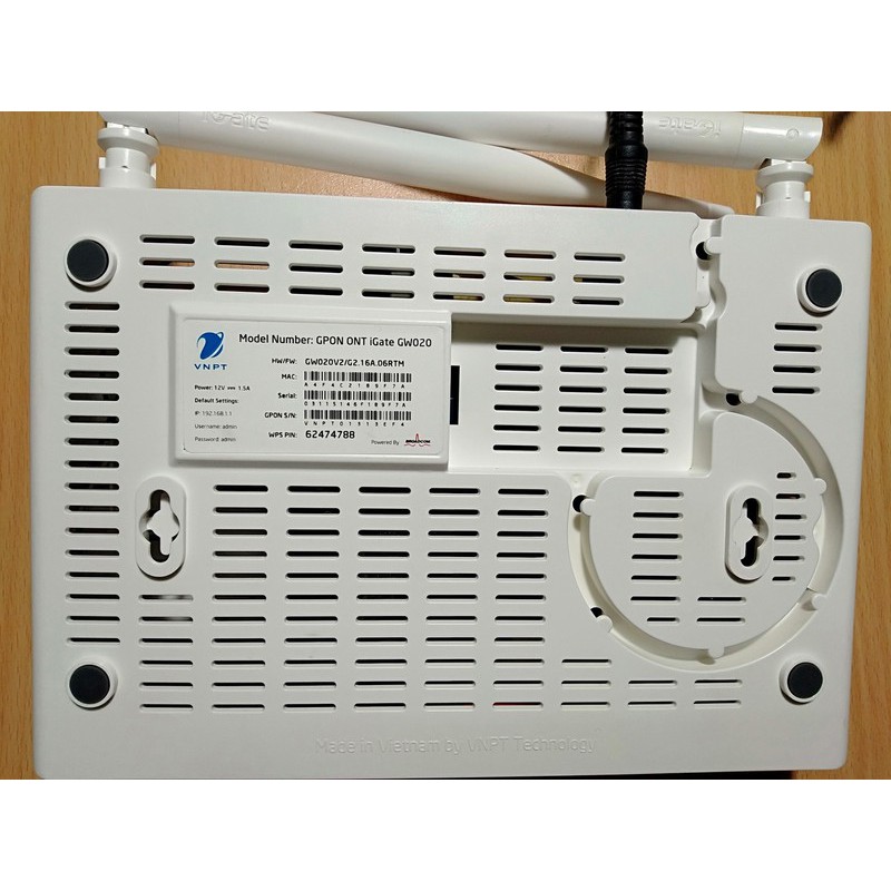 Modem Wifi Quang iGate GW020H,GW020 -GPON 2 Râu - Modem  V.N.P.T (Cũ)