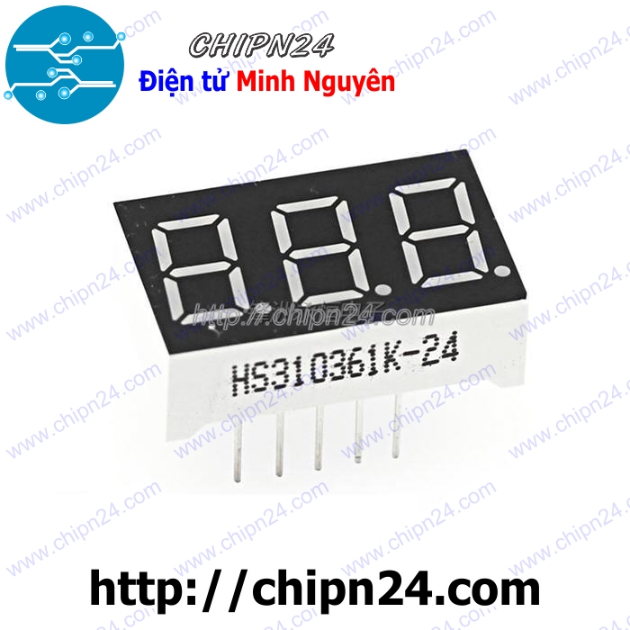 Led 7 đoạn 0.36 inch 3 số anot chung