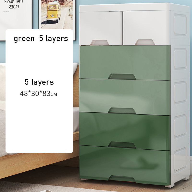 modern minimalist gradient color storage cabinet drawer type home bedroom with pulley plastic storage organizer