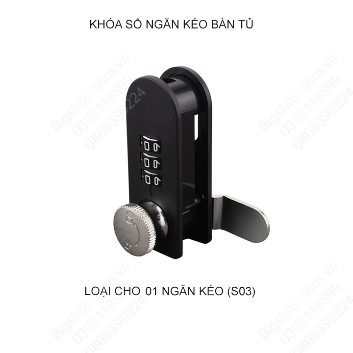 Khóa số ngăn kéo bàn, hộc tủ đơn hoặc nhiều ngăn, tủ để đồ, có thể thay đổi mã số