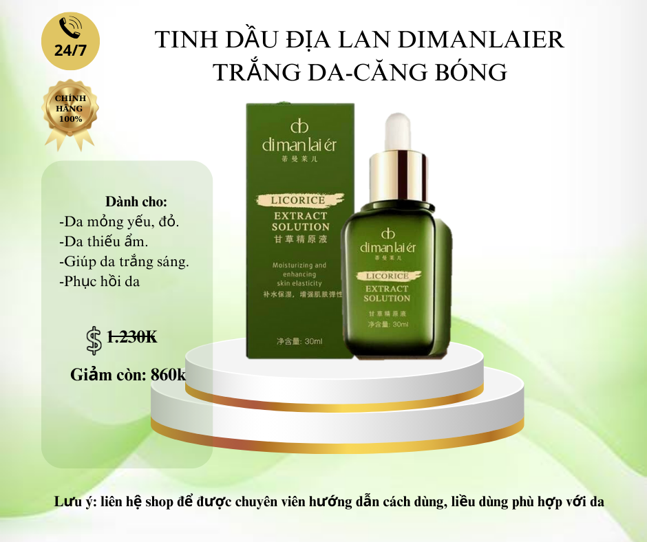 TINH DẦU ĐỊA LAN Dimanlaier– Licorice Extract Solution