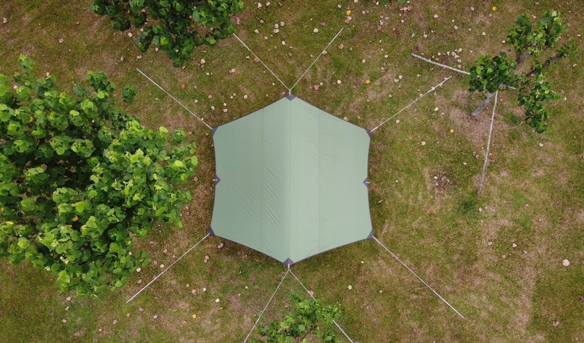 Hexa Tarp 4,4m × 4m + bộ trụ 2m ( tăng dã ngoại chống thấm mưa)