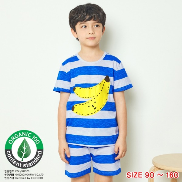 Đồ bộ ngắn tay mặc nhà cotton mịn cho bé trai U3033 - Unifriend Hàn Quốc, Cotton Organic