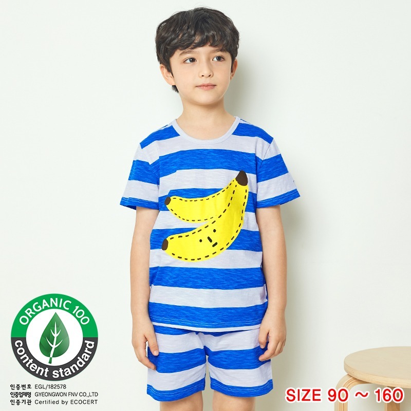 Đồ bộ ngắn tay mặc nhà cotton mịn cho bé trai U3033 - Unifriend Hàn Quốc, Cotton Organic