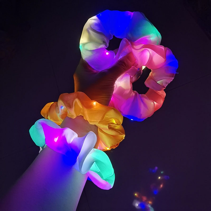 ( ĐƯỢC CHỌN MÀU ) Dây buộc tóc Scrunchies Hàn Quốc đèn led phát sáng