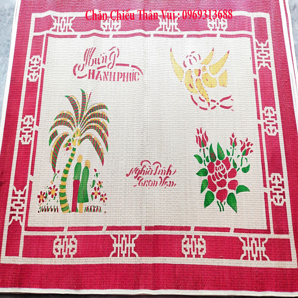 Chiếu Cói ❤️FREESHIP❤️Chiếu Thái Bình In Dừa 0,8/1m2/1m5/1m6/1m8/2m2