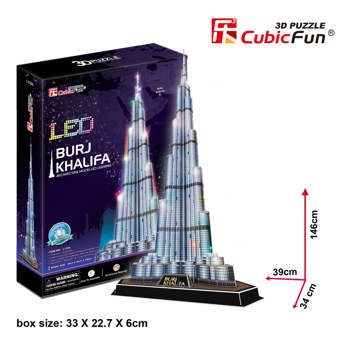Mô hình giấy 3D CubicFun - Led Burj Khalifa L133h