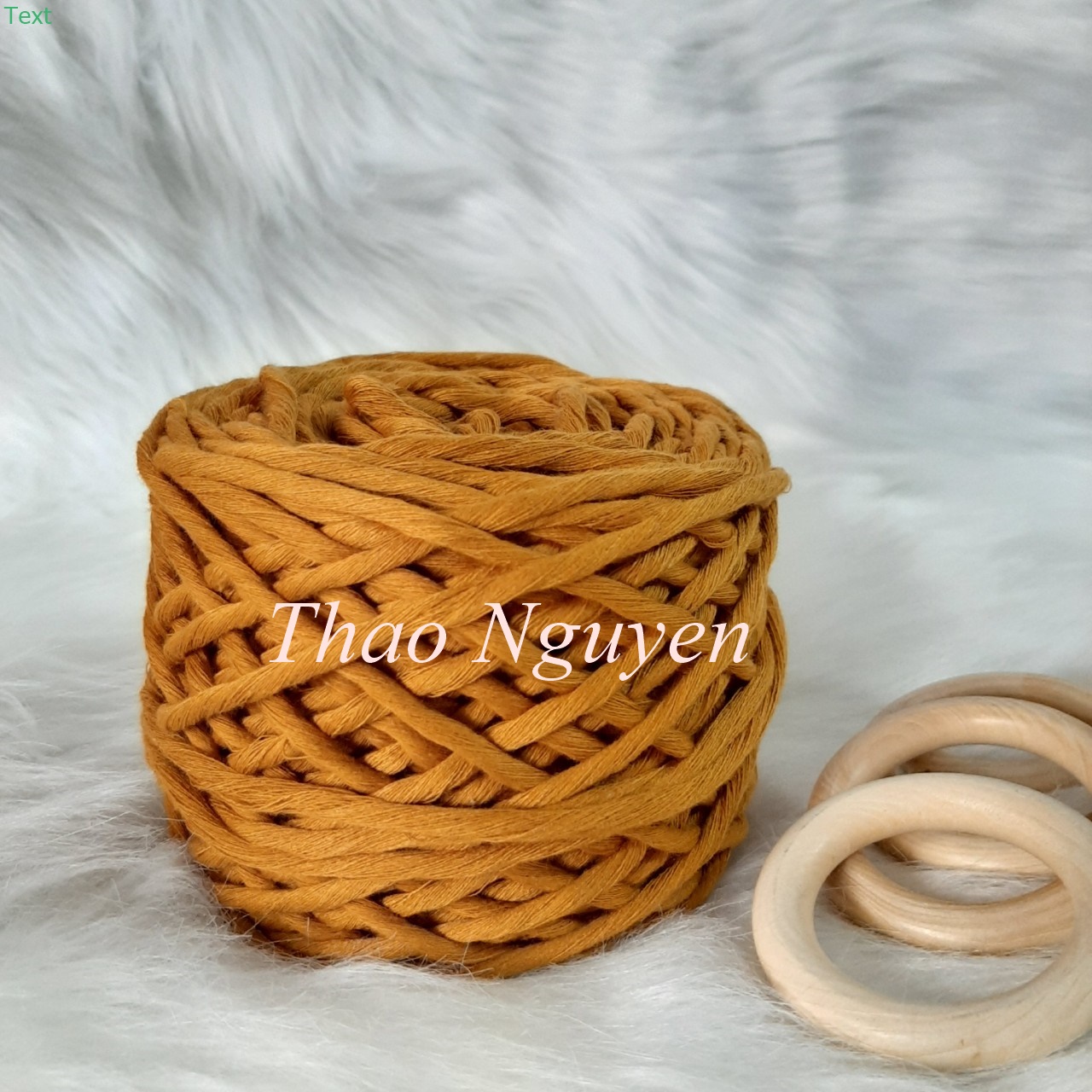 (ảnh thật) Dây thừng se macrame , dây cotton .MÀU VÀNG MUSTAND  3mm-5mm