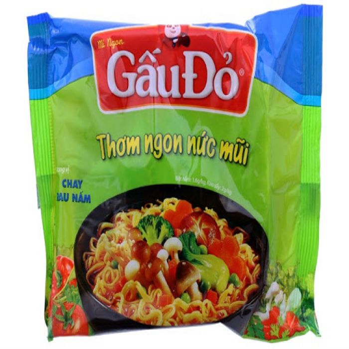 Mì Gấu Đỏ Chay Rau Nấm ( Thùng 30 gói )