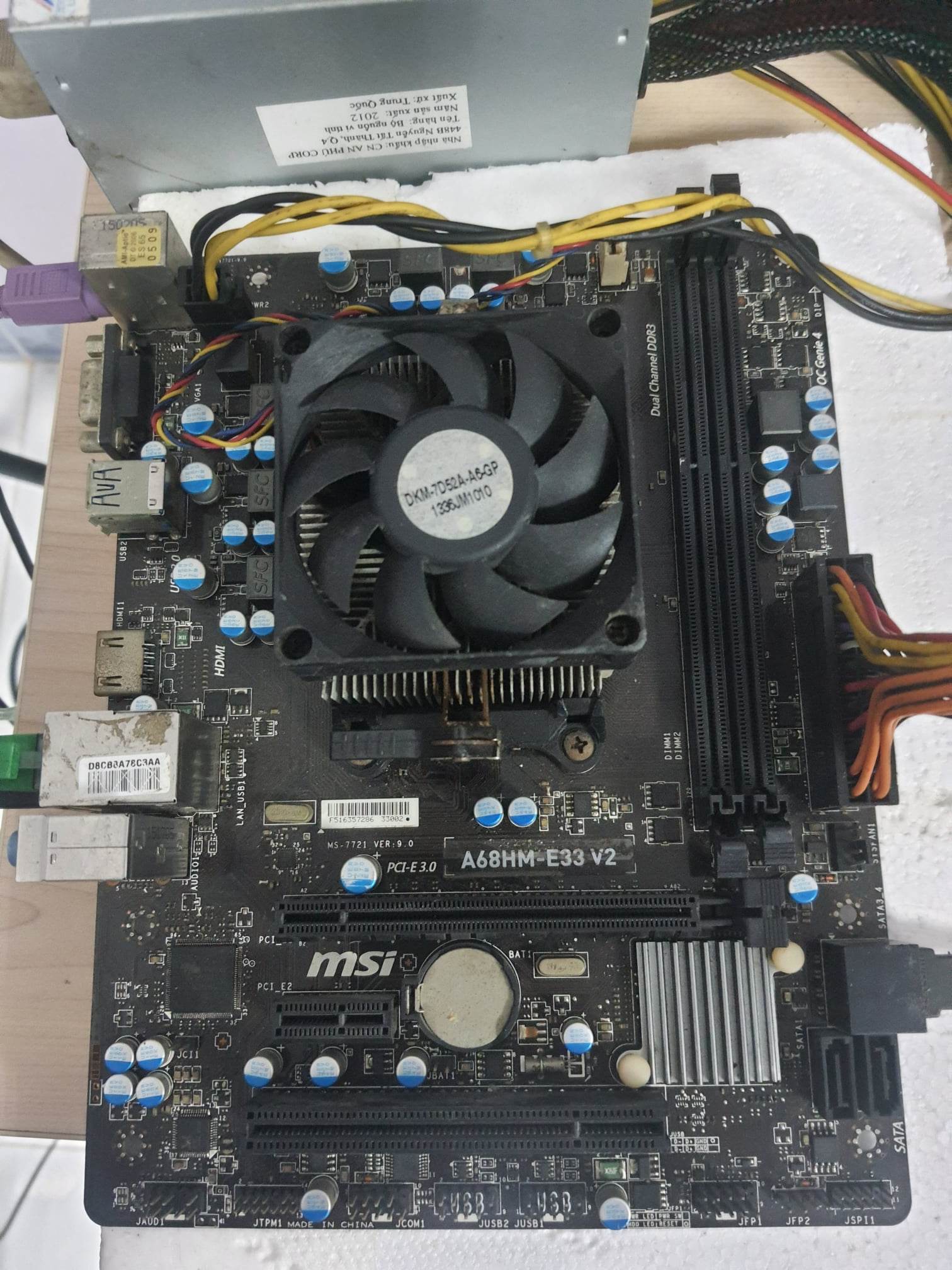 Combo main msi a68 + cpu amd a8 7600 socket fm2+ tặng kèm fan cpu