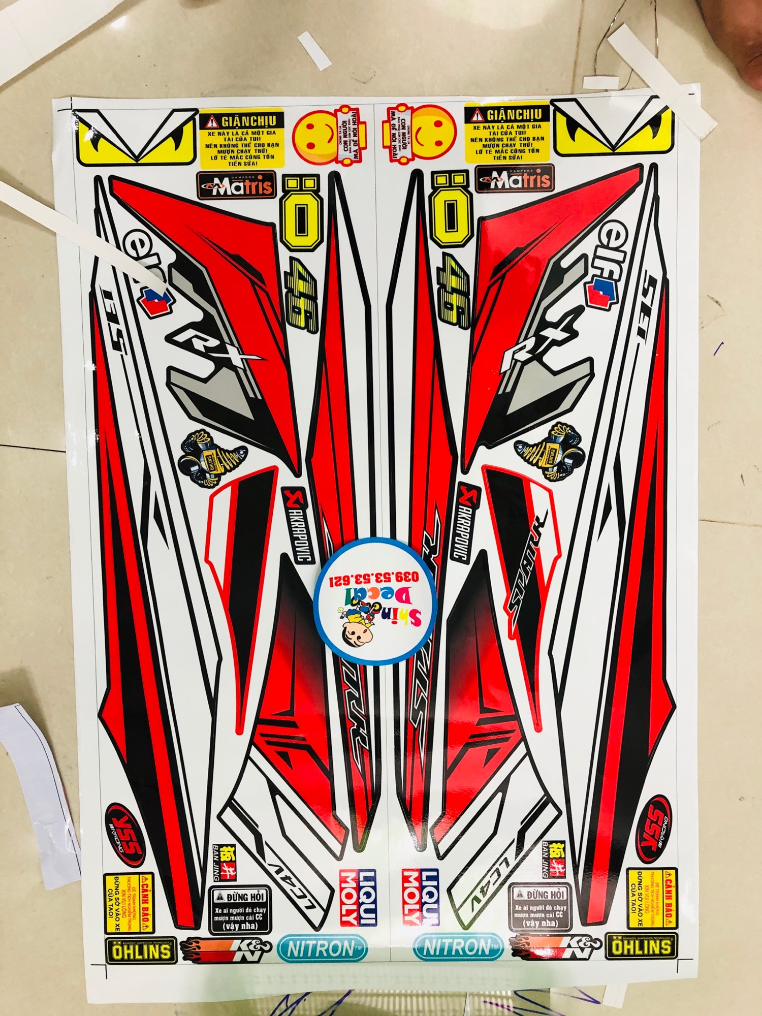 Tem rời ex 2010 RX đỏ đen
