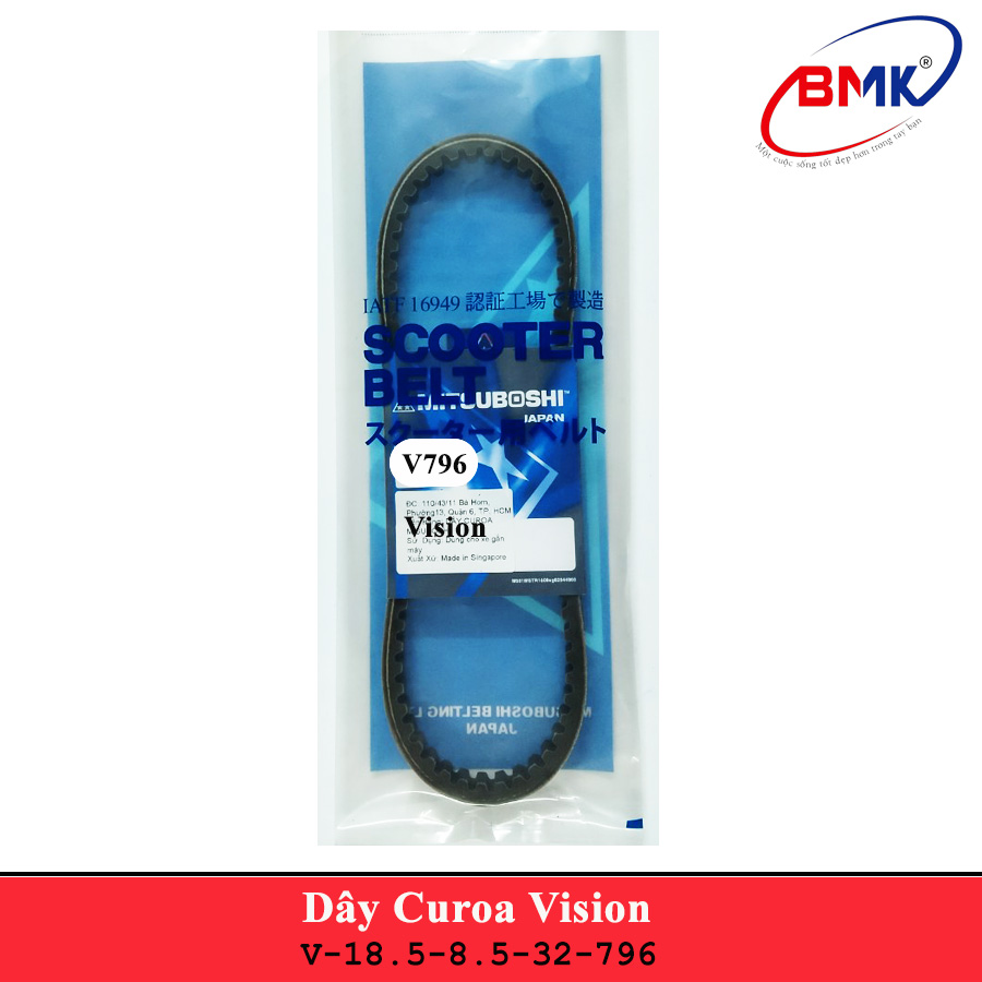Dây curoa Mitsuboshi cho xe máy Honda Vision từ đời 2013 - 2017 (796)
