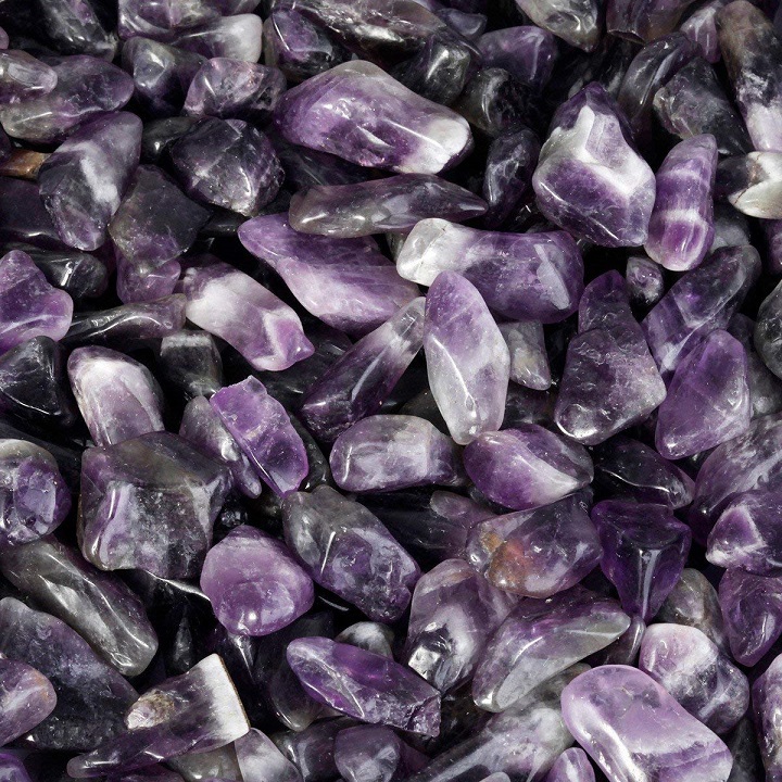 Túi Tài Lộc đá Thạch Anh Tím, Thạch Anh tím vụn tự nhiên 100g