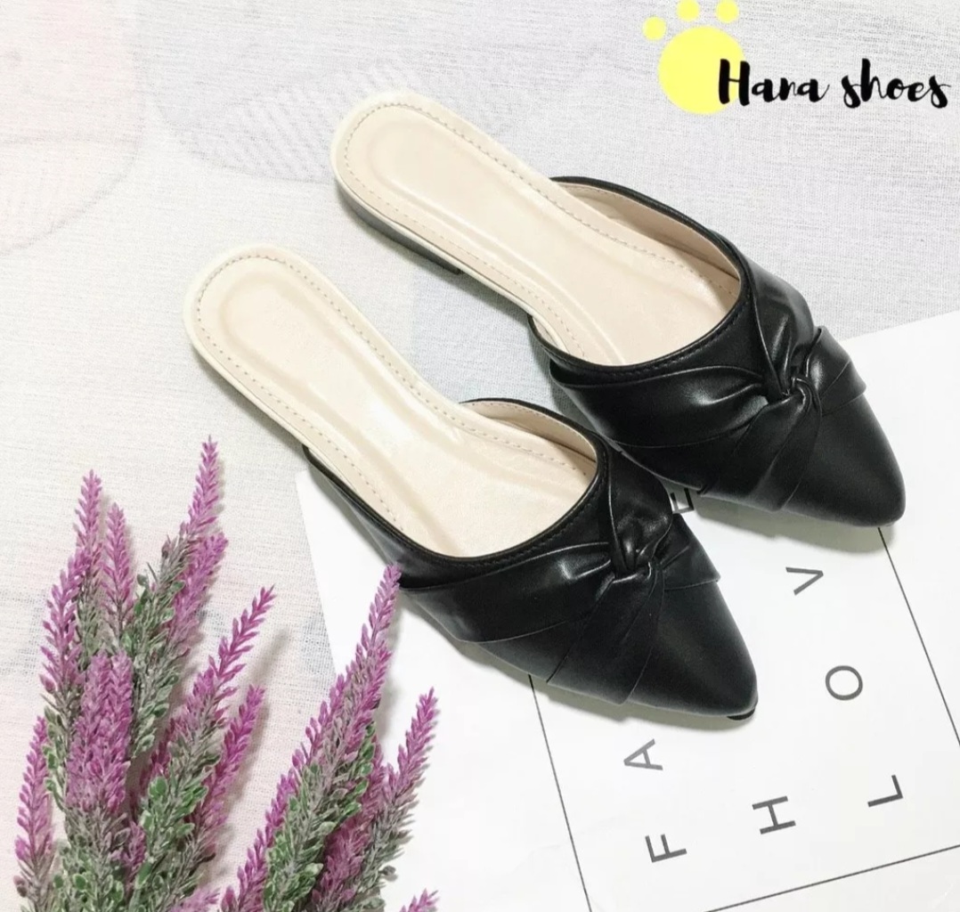 Dép sục da nơ xoắn