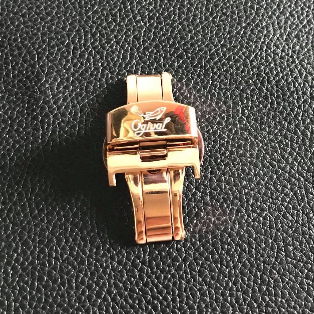 Khóa đồng hồ khắc logo Ogival