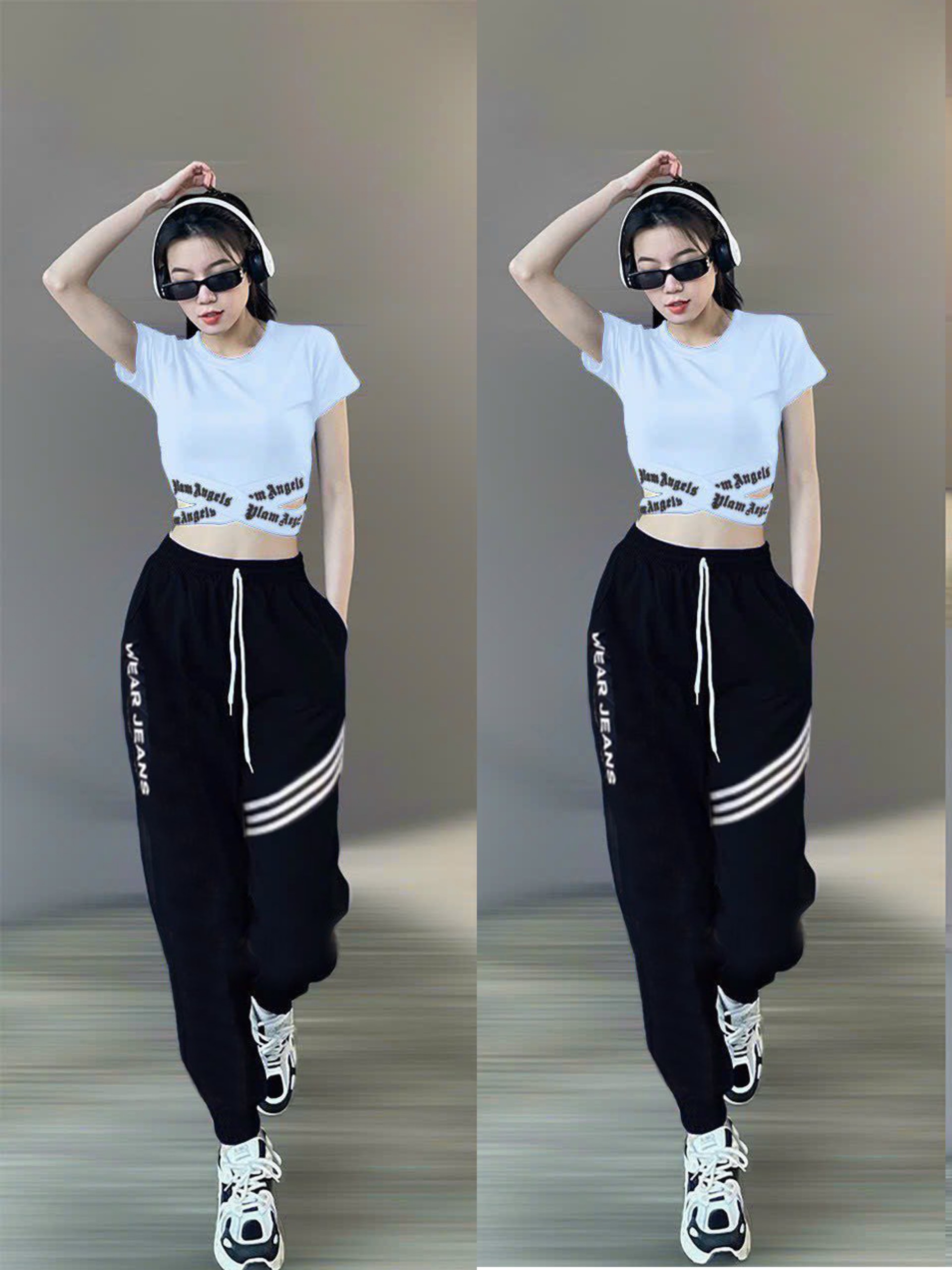 bộ thể thao nữ, QUẦN CHẤT GIÓ,ÁO CHẤT THUN LẠNH THỂ THAO