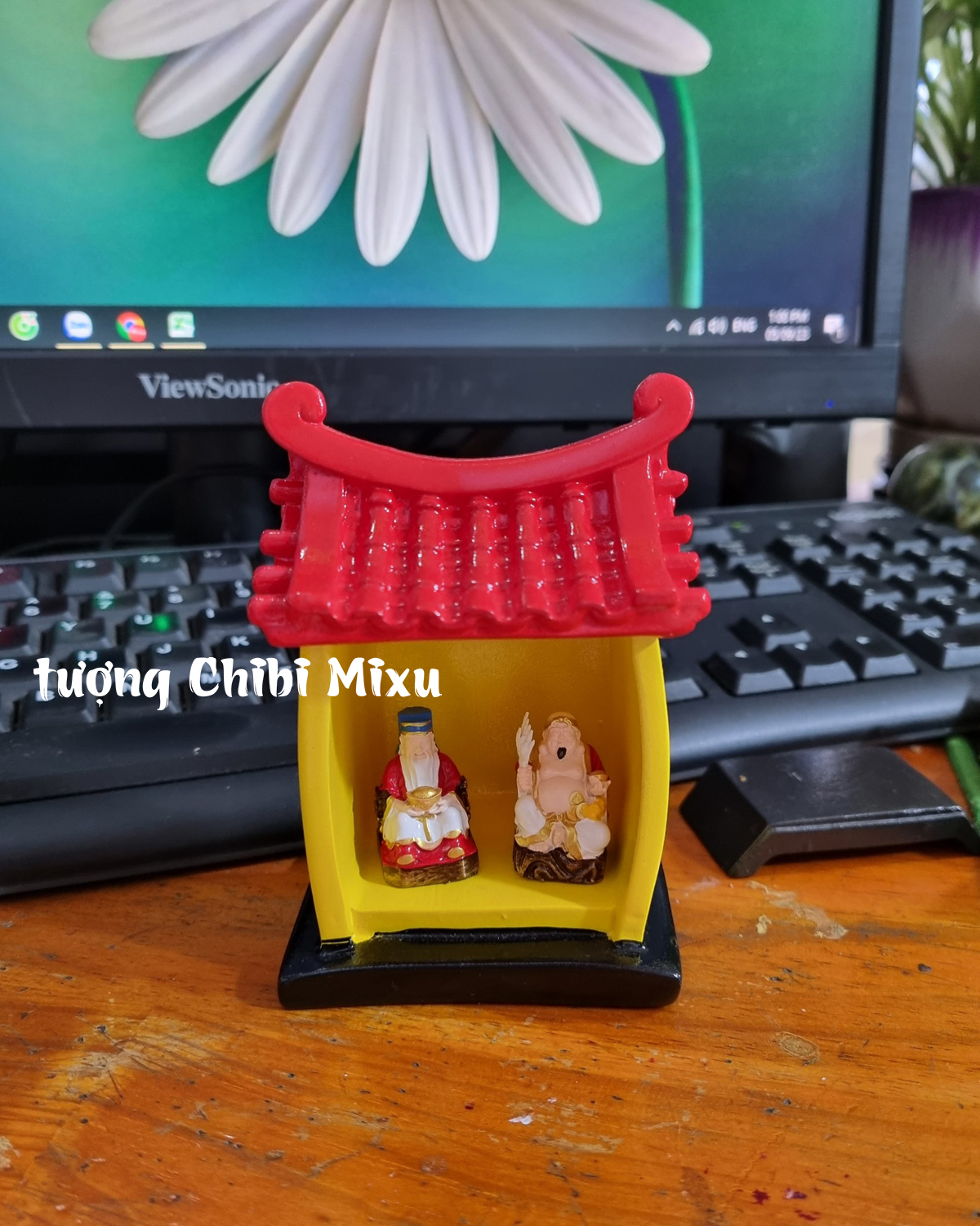 Bộ Tượng Thần Tài và Thổ Địa phong thủy Việt Nam với Miếu Thần Tài đỏ
