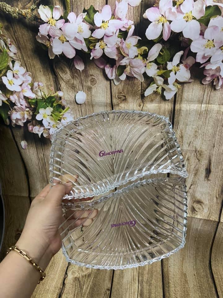 BỘ 2 KHAY THUỶ TINH CAO CẤP QUÀ GLUCERNA