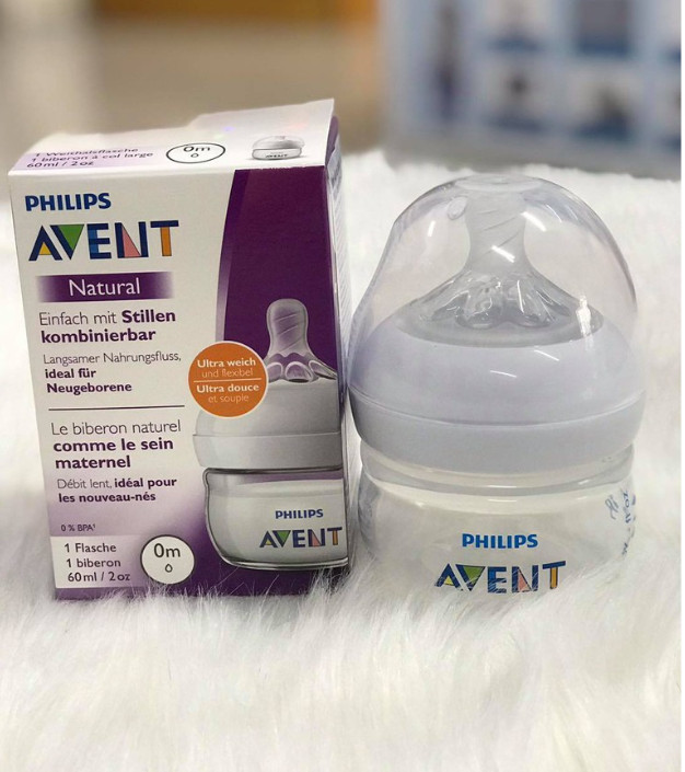 Bình sữa Philips AVENT Natural 60ml cho bé sơ sinh Núm số 0