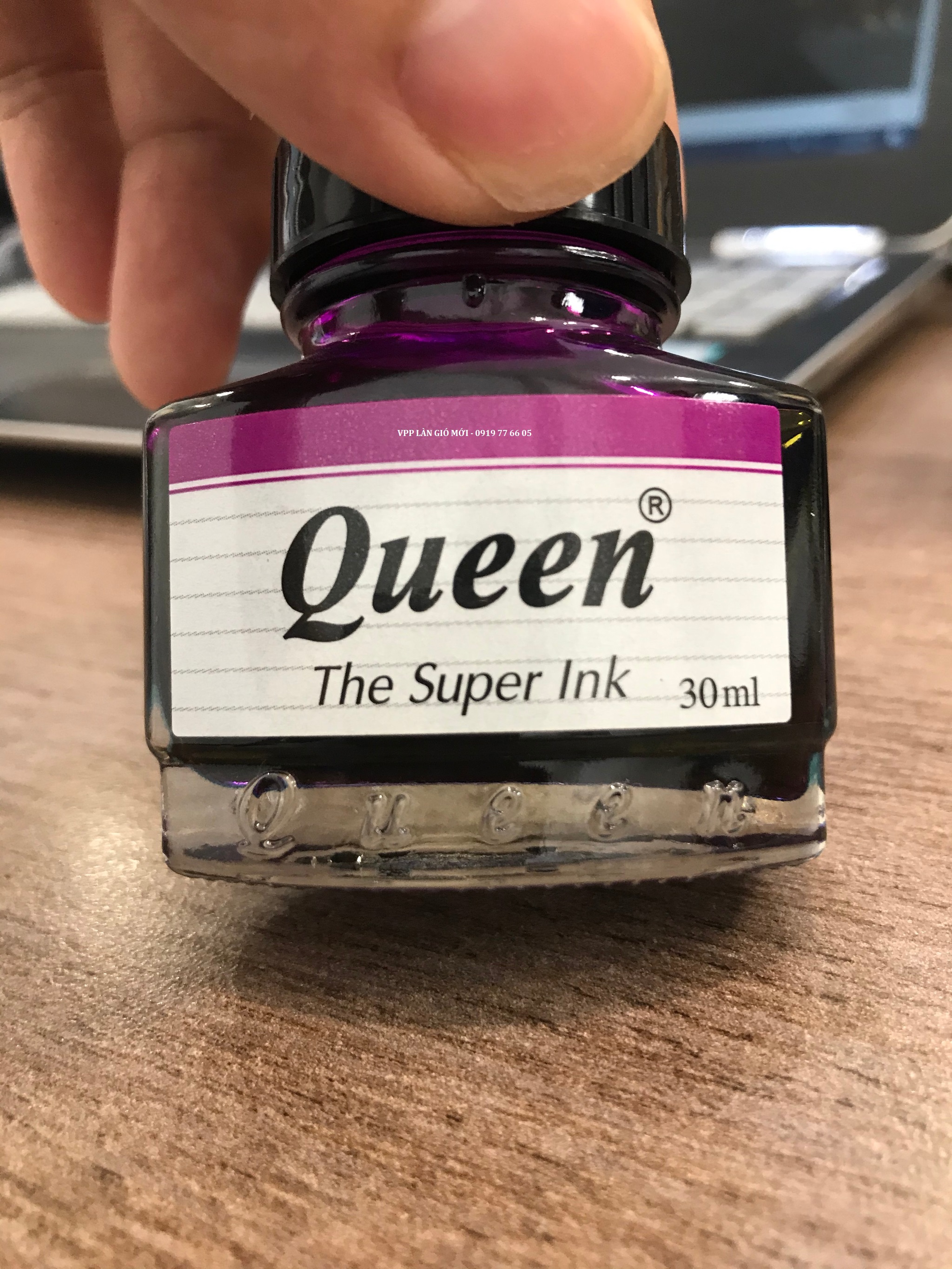 Mực Queen Tím - Mực bút máy Queen lọ 30ml VPP Làn Gió Mới