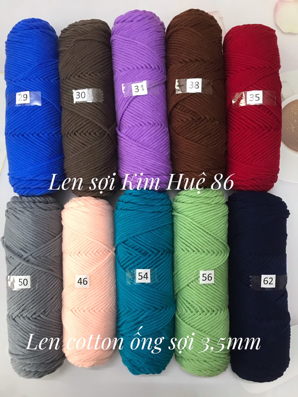 Len cotton ống sợi 3,5mm cuộn 100g