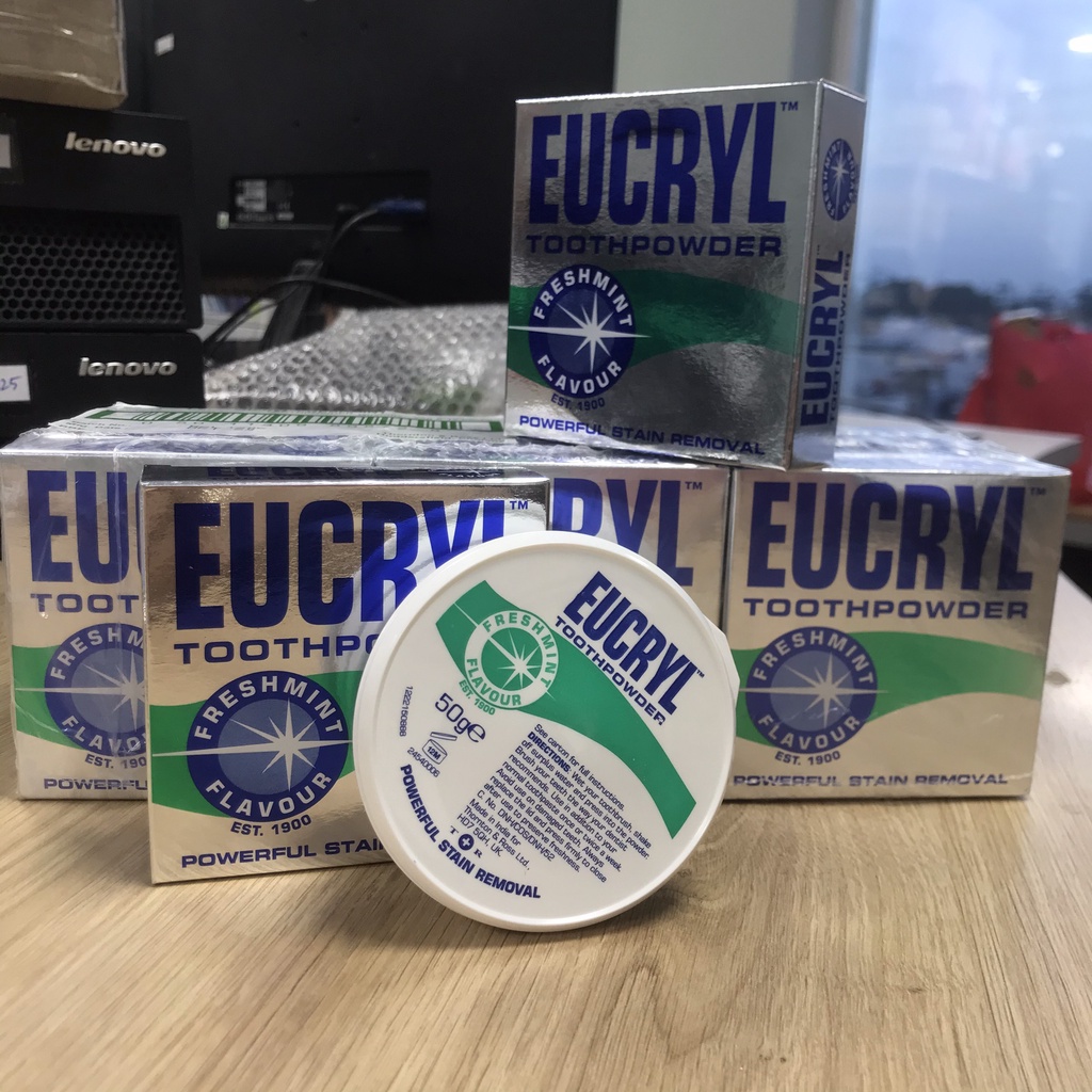 Bột tẩy trắng răng Eucryl Freshmint Flavour Toothpowder 50g/ Bột Eucryl