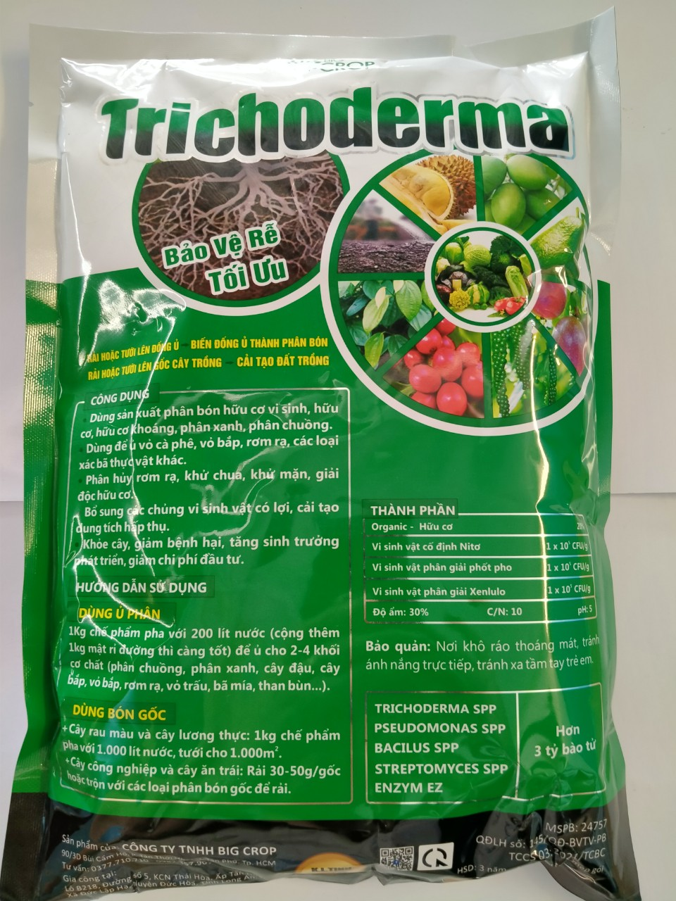 Nấm đối kháng trichoderma 1kg. ủ phân, xử lý đất trồng